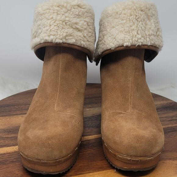 Crown Vintage Seloina Leather Sherpa Lined 3.5" Heeled Boots 9.5 - Picture 3 of 9
